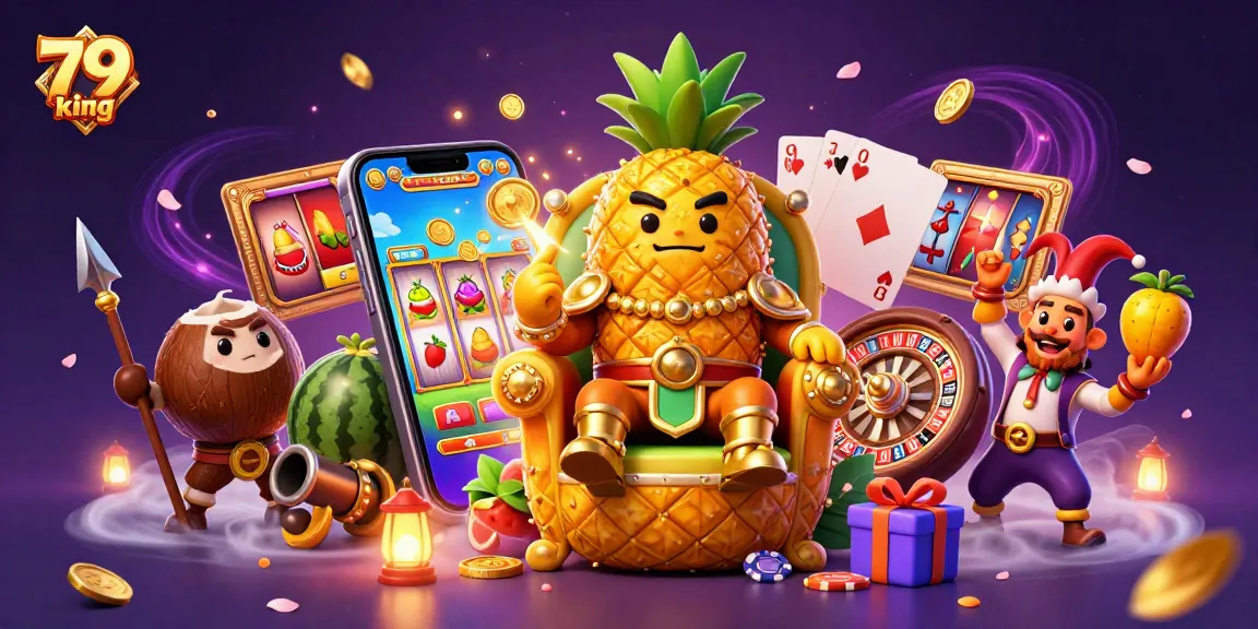 Win big with 79 king in this vivid illustration of a vibrant beach casino scene.
