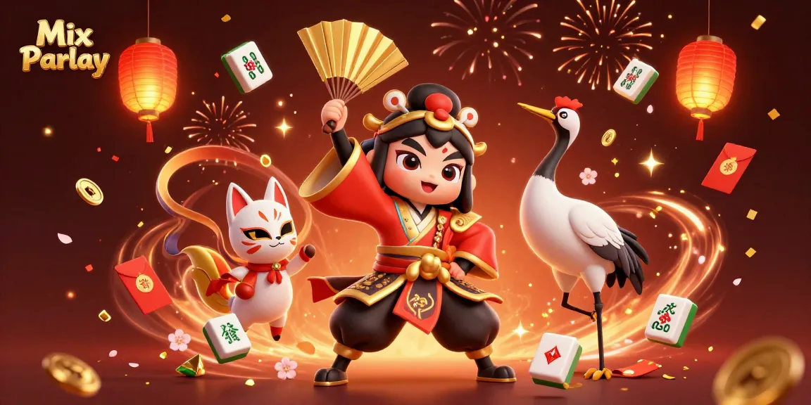 Mix Parlay illustration showcasing dynamic gaming energy with vibrant characters and rich thematic elements.