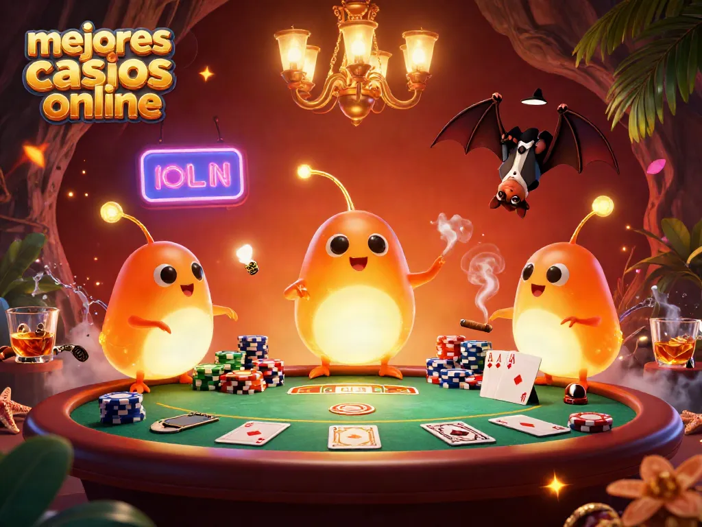 Explora los mejores casinos online para ganar con el brillo de un casino iluminado por luciérnagas.