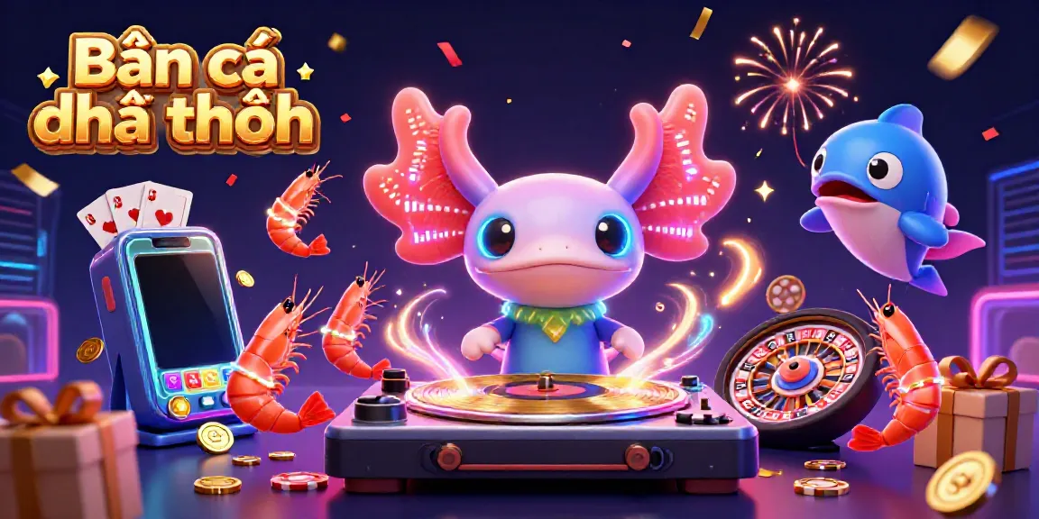 Experience vibrant Bắn cá đổi thưởng action with colorful underwater gaming characters and dynamic elements.