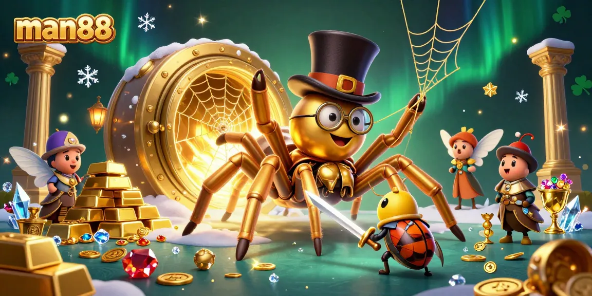 Engage in the man88 casino experience with a vibrant, dynamic illustration of adventure and riches.