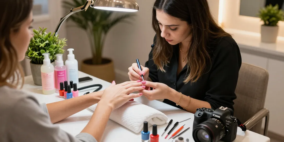 Luxurious manicure experience at Paradise Nail Beauty with elegant decor and professional tools