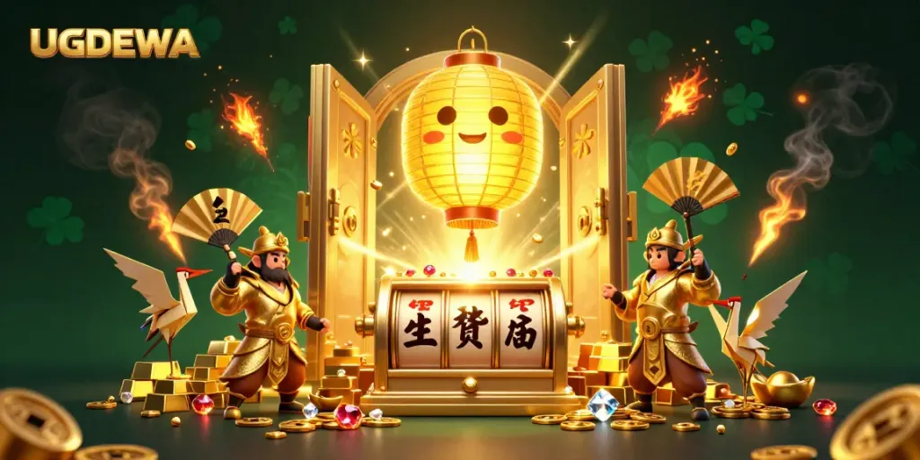 Engage with UGDEWA's exciting world of slots through vibrant 3D characters and golden treasures.