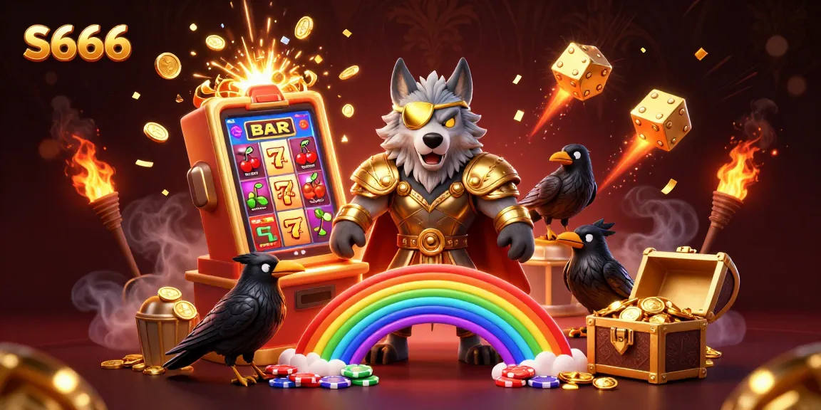 S666 unleashes a thrilling jackpot experience with Odin and his ravens amidst vibrant casino elements.