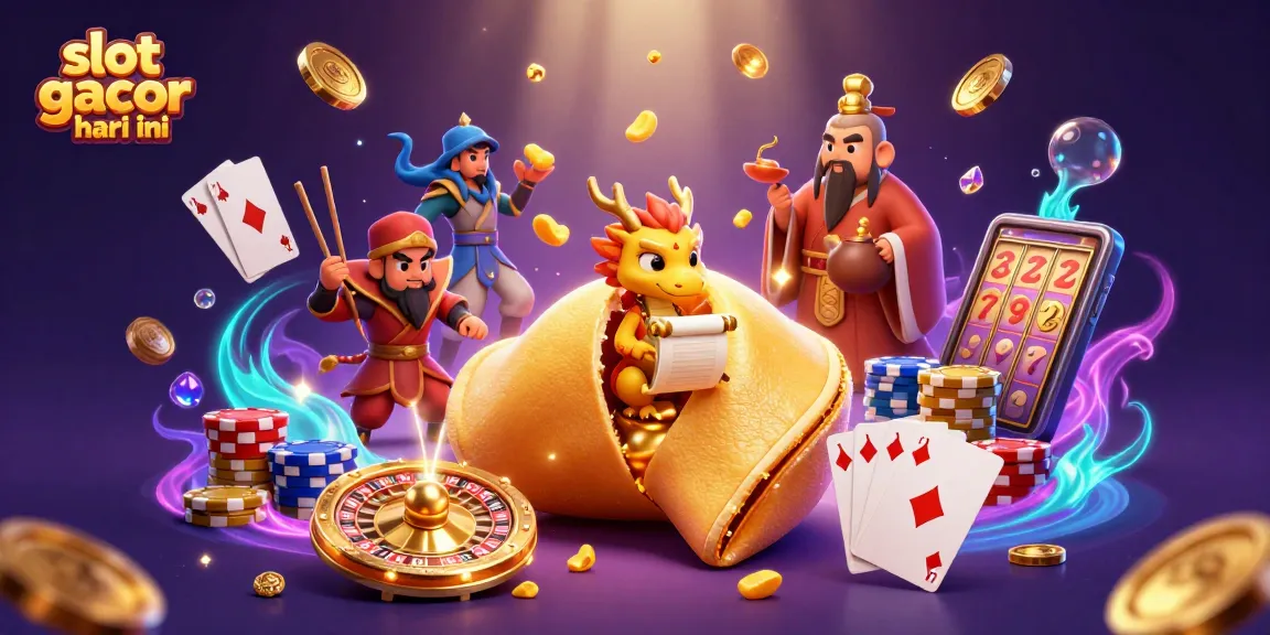 Experience the thrill of slot gacor hari ini with an ultra-detailed 3D scene filled with golden treasures and dynamic gaming elements.