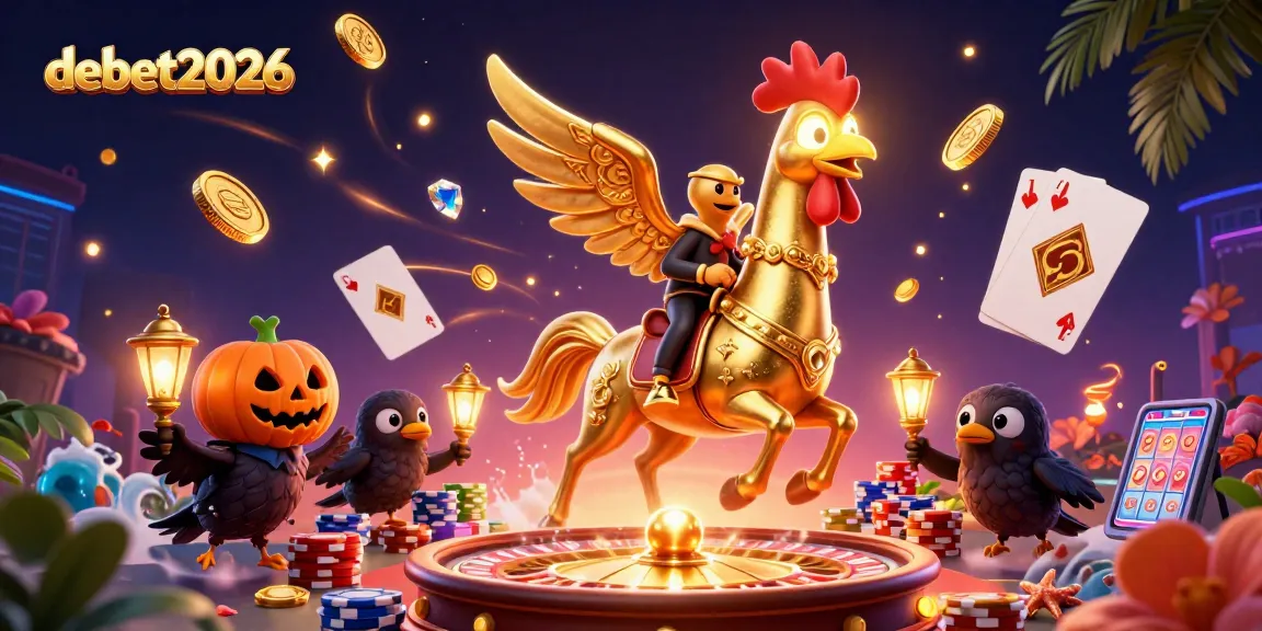 Experience thrilling gameplay with debet2026 as golden coins and gems cascade in a vibrant casino.