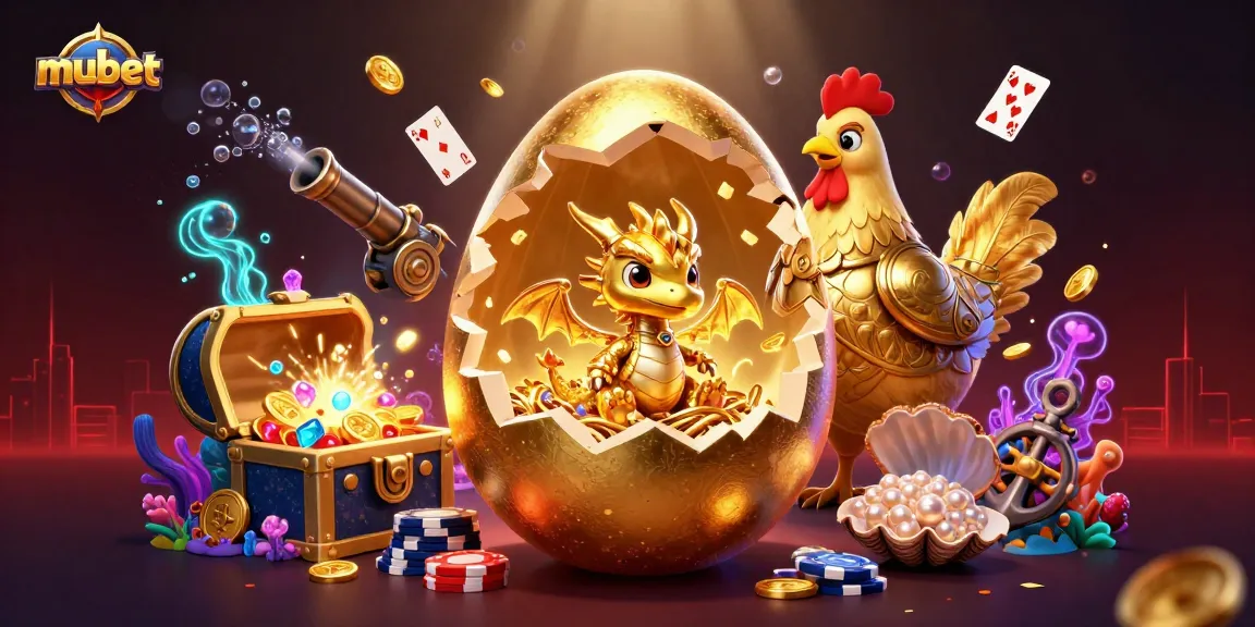 Experience exhilarating wins at Mubet with a vibrant scene of a golden dragon amidst poker chips!