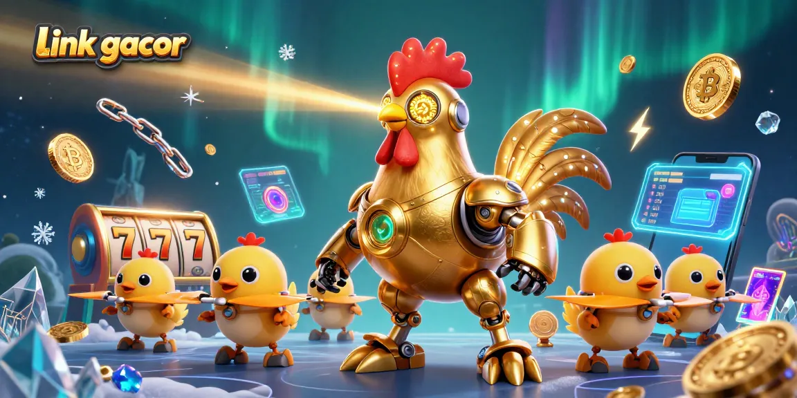 Experience vibrant slot games as you explore the link gacor sites with golden rooster and baby chick drones.