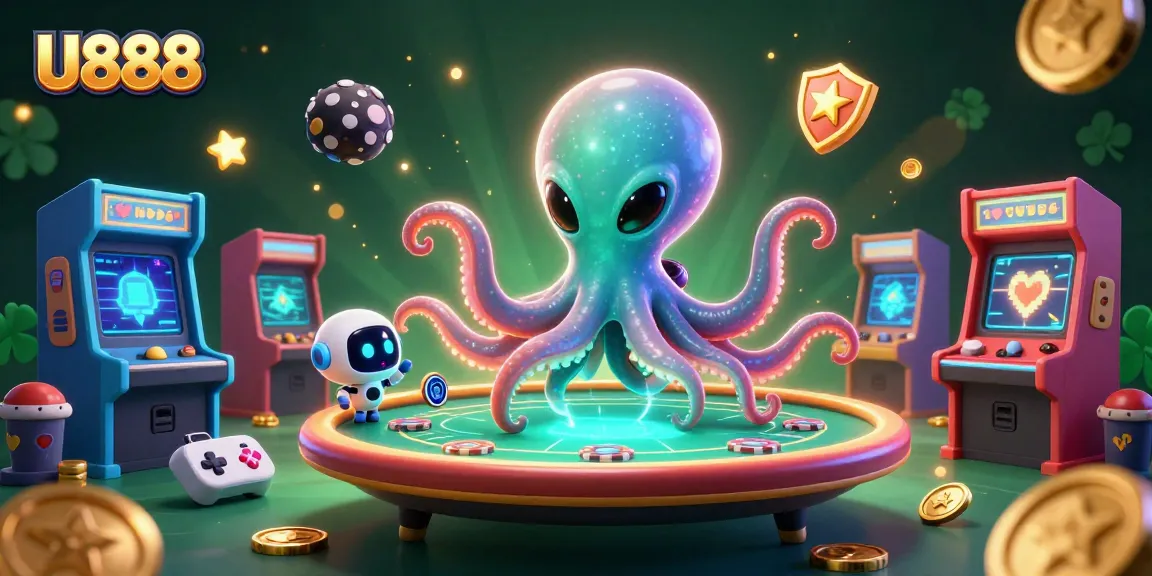 Play exciting poker with alien octopus and robot on U888's engaging casino platform.