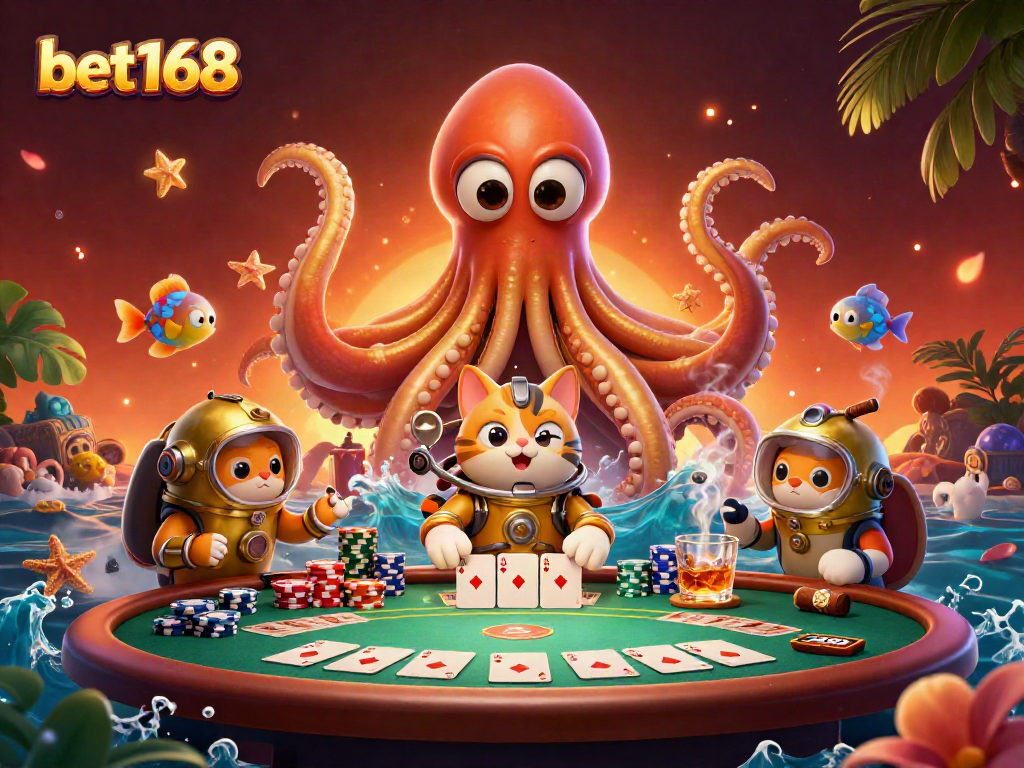 Experience thrilling casino action featuring bet168 with the kraken and poker elements.