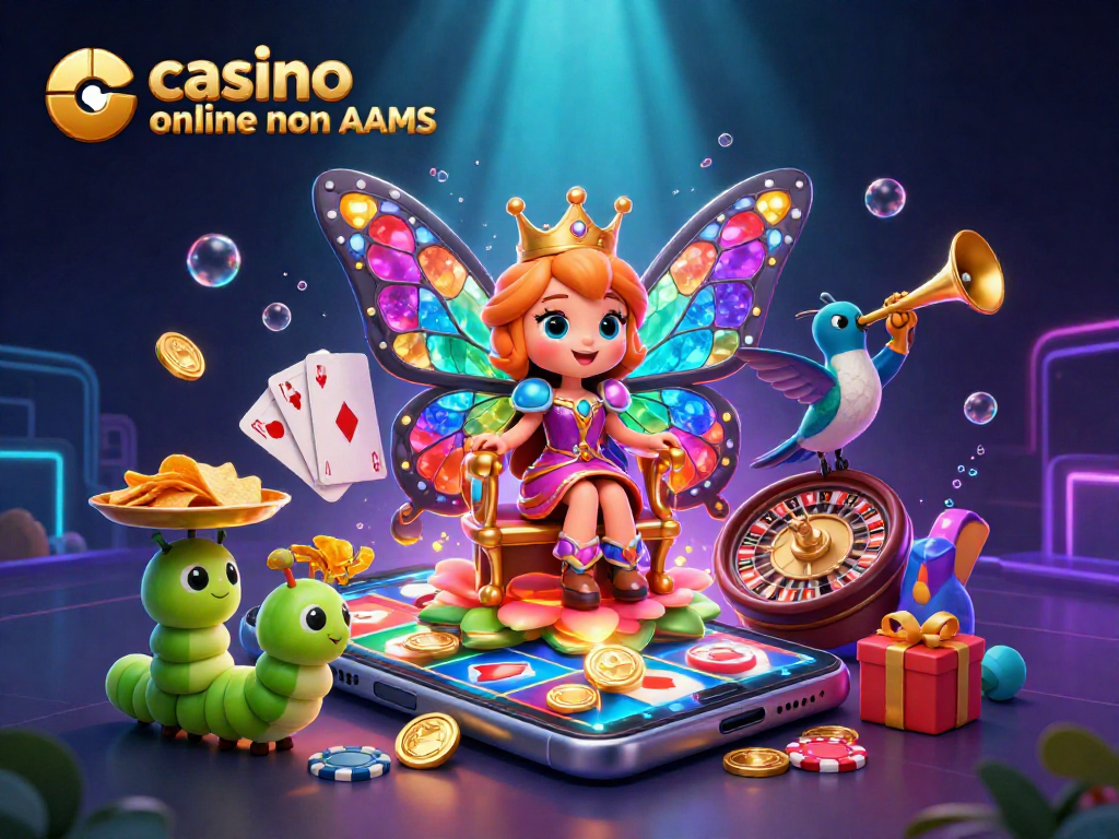 Gioca nei casino online non AAMS con una regina farfalla e i suoi servitori tra giochi e premi dorati.