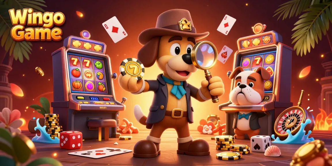 Engage in the thrilling Wingo Game as a cartoon detective investigates casino clues and treasure elements.