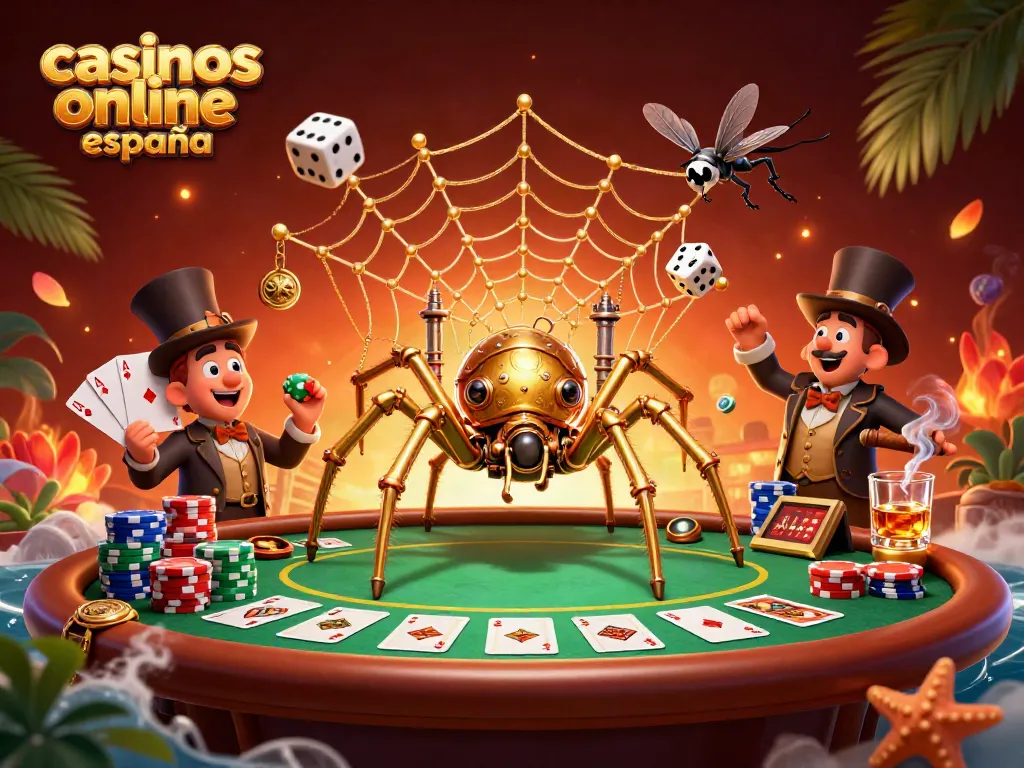 Juega en los mejores casinos online España mientras atrapas los dados en una telaraña de oro.