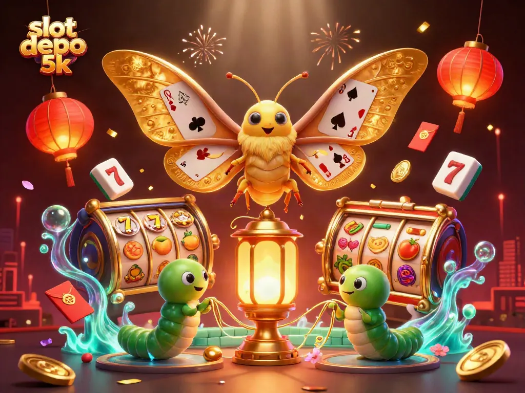 Experience thrilling gameplay at slot depo 5k with golden moths and dynamic casino elements.