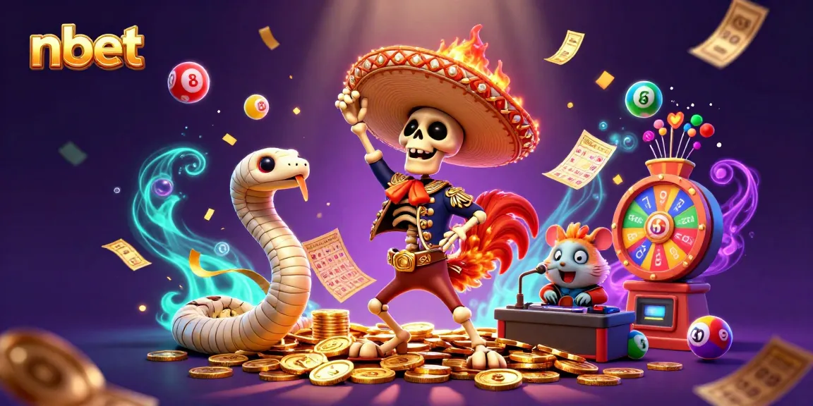 Experience the excitement of nbet with vibrant characters celebrating over coins and prizes