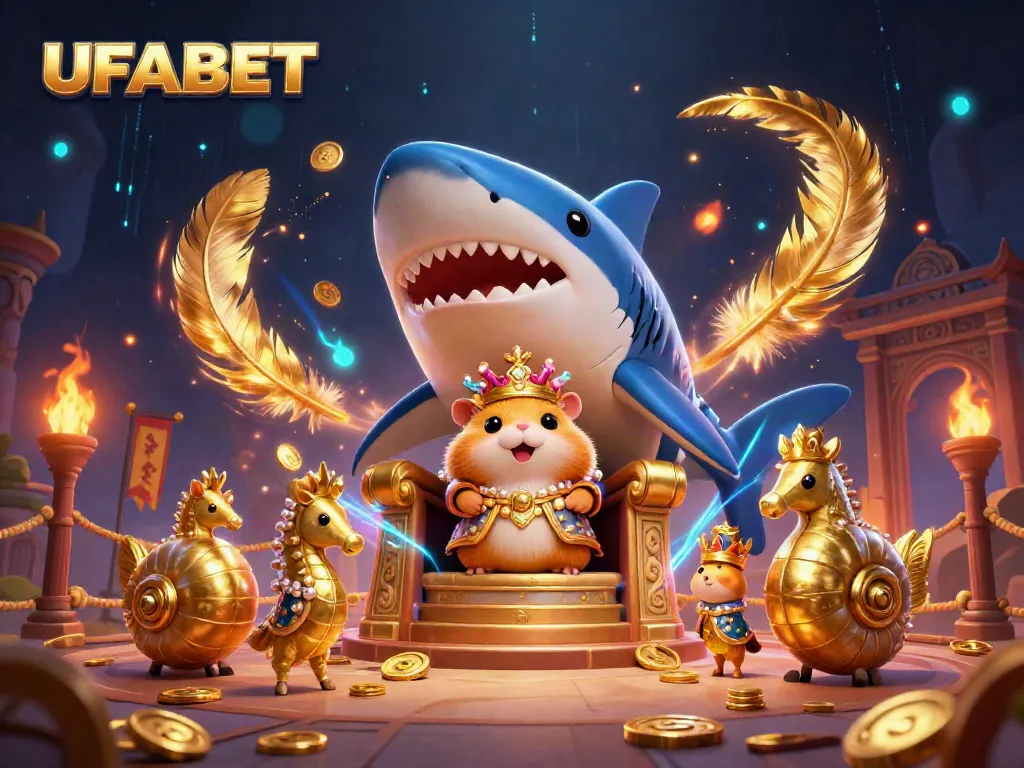 Experience thrilling action with UFABET's dynamic gaming elements in this vibrant illustration.