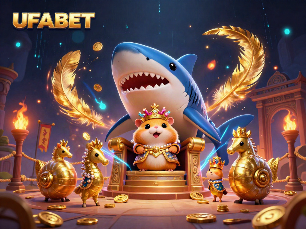 Experience thrilling action with UFABET's dynamic gaming elements in this vibrant illustration.