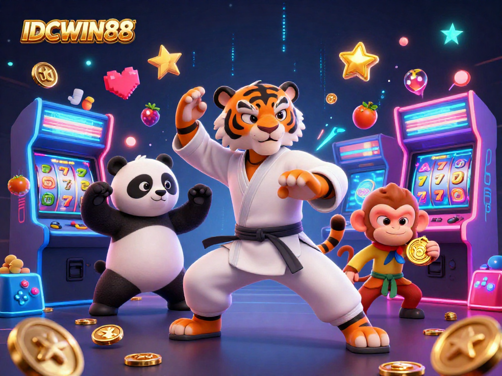 Play thrilling casino games with IDCWIN88 featuring fun characters and dynamic gaming elements.