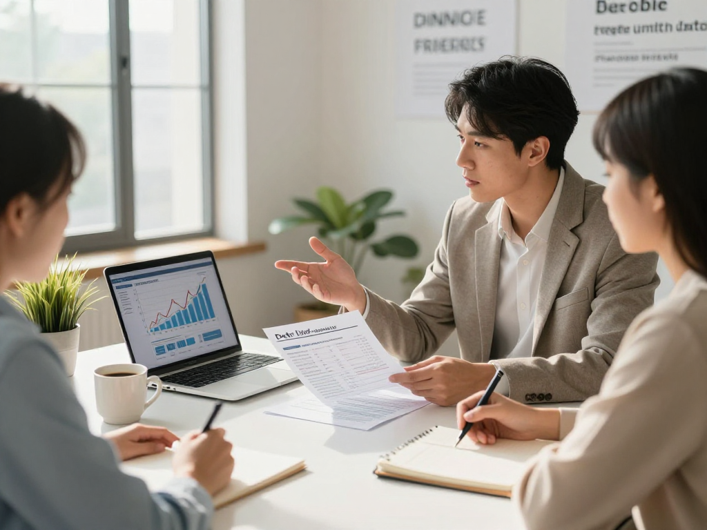 credit-consolidation.ca financial advisor consulting with a client on debt reduction strategies in a modern office.