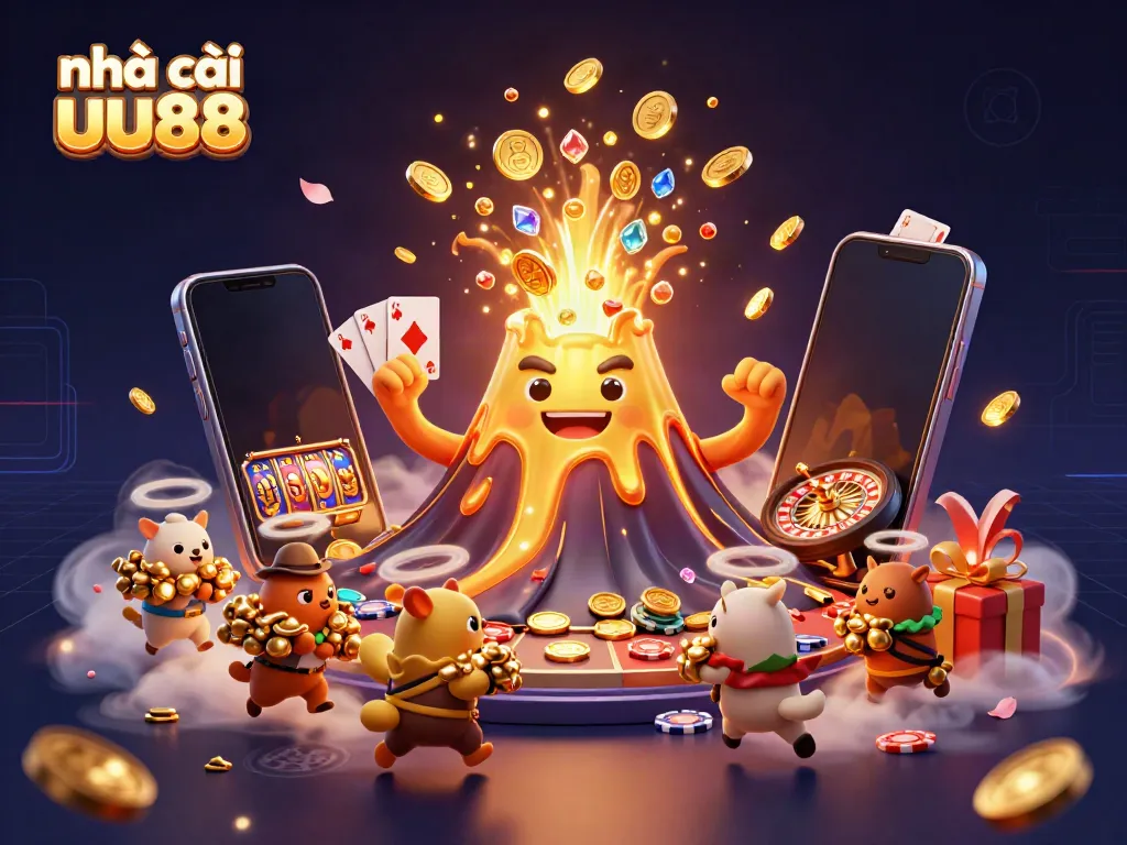 Spin the reels at nhà cái uu88 and win treasures as golden coins erupt and joyful explorers flee with riches.