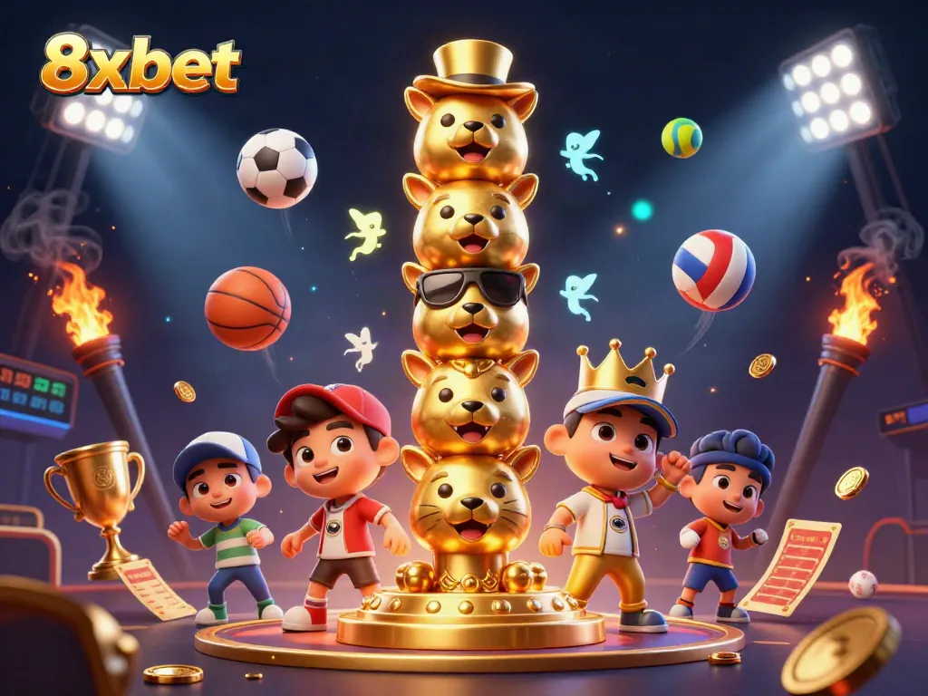Engage with the thrilling 8xbet sports betting experience surrounded by lively gaming elements.