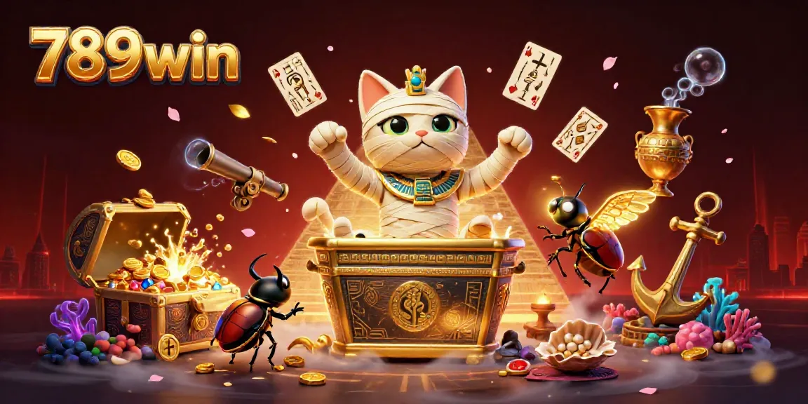 Experience the excitement of 789win with a pyramid casino and vibrant gaming elements.