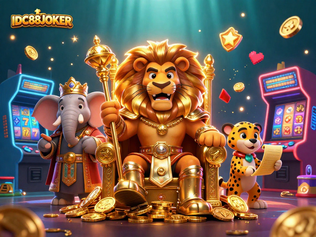 Experience winning action with IDC88JOKER in a vibrant 3D casino adventure featuring iconic characters.