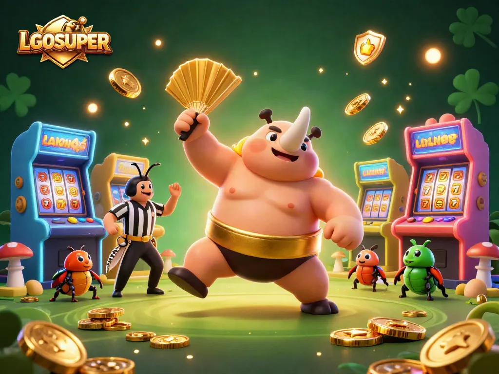 Spin the reels with LGOSUPER's vibrant and engaging 3D casino illustration showcasing exciting gameplay elements.