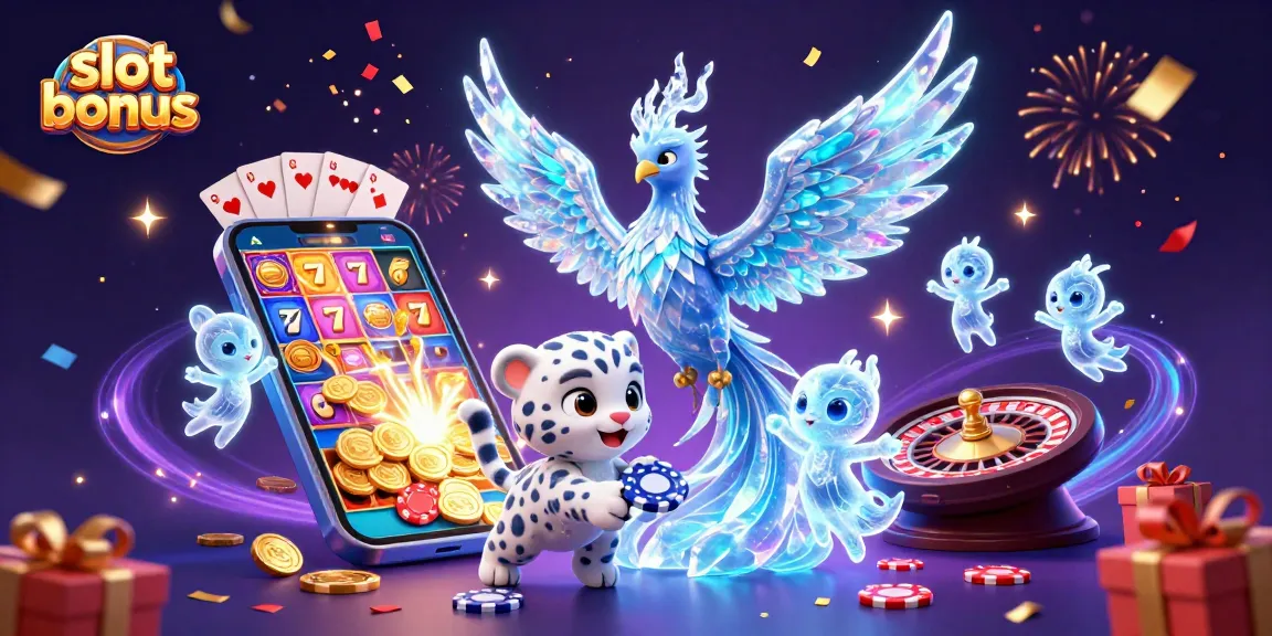 Experience the thrill of slots with this vibrant illustration featuring slot bonus elements and engaging characters.