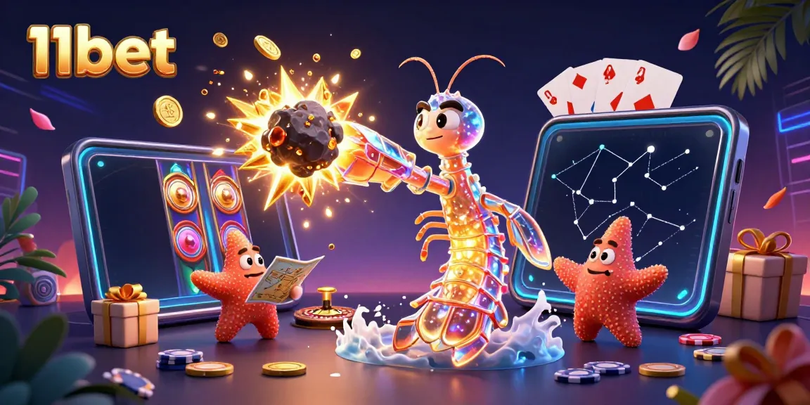 Experience the thrill of gaming at 11bet as a galactic samurai battles for treasures in a vibrant casino world.