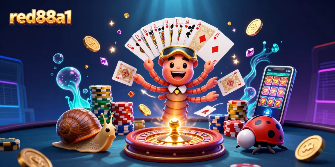 Engage in thrilling gameplay with red88a1's lively 3D casino animation featuring vibrant characters and dynamic game elements.