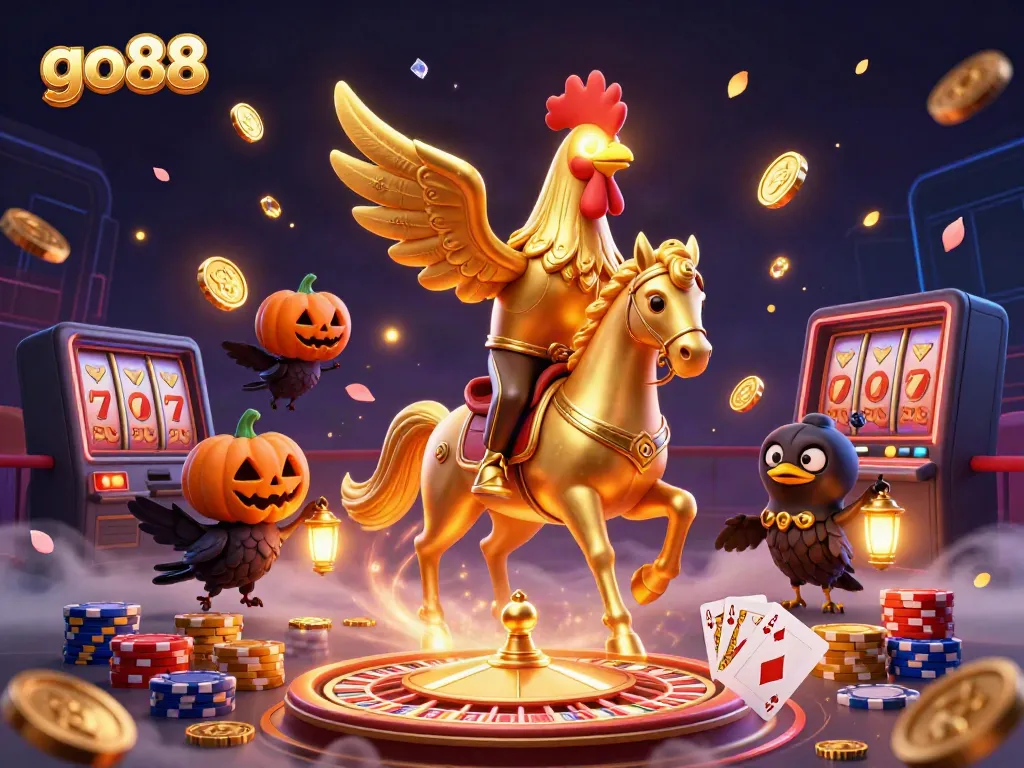 Win spectacular rewards with go88's vibrant casino adventure filled with shimmering coins and games.