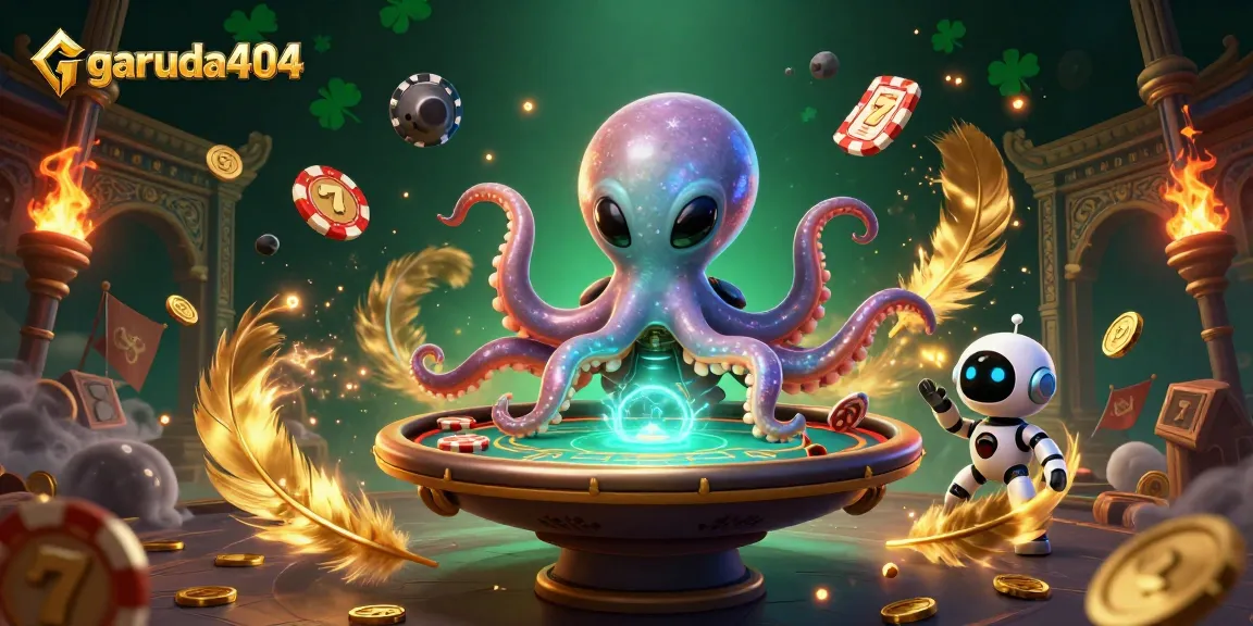 Engage in thrilling gaming adventures at garuda404 with a vibrant illustration showcasing alien creatures playing poker.