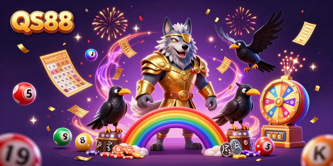 Experience thrilling excitement at QS88 casino with our vibrant game-themed illustration.