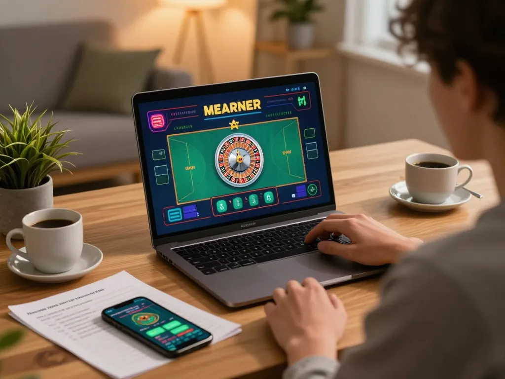 Engaging online roulette gameplay on gg88 com showing virtual interface and cozy home setting.