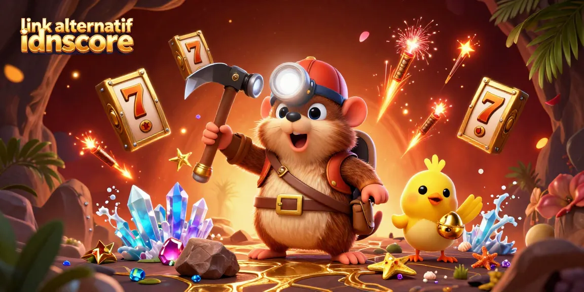 Win big with link alternatif idnscore in a vibrant casino-themed 3D adventure mining for treasures.