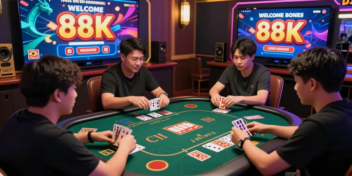 Engaging scene of players immersed in yo88 online card games with 3D graphics and 88K welcome bonus.