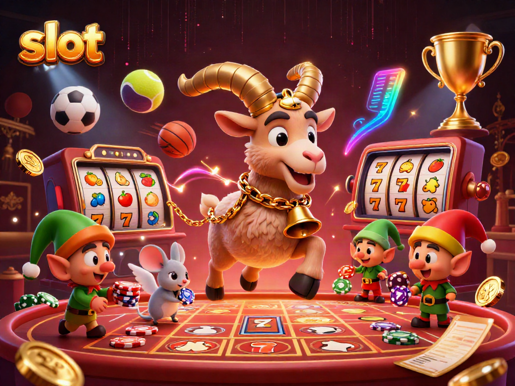 Experience slot action with Krampus and gremlins in a vibrant casino setting.