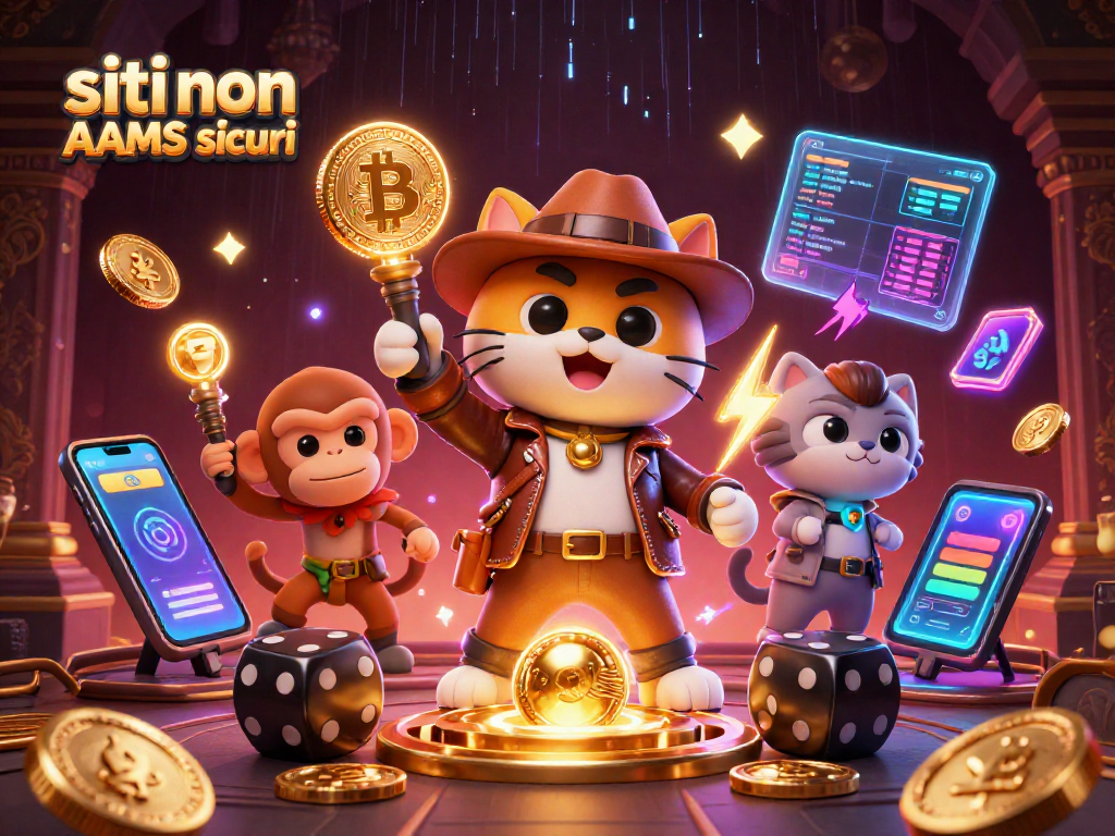 Siti non AAMS sicuri: scopri affascinanti illustrazioni che rappresentano il mondo dei casinò e delle criptovalute.