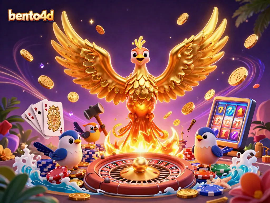 Join the action with bento4d as a golden phoenix brings luck and excitement to the casino!