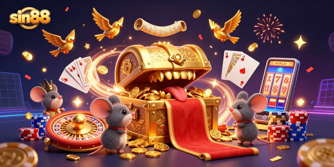Experience thrilling jackpots at sin88 with an enthralling scene of treasure and excitement.