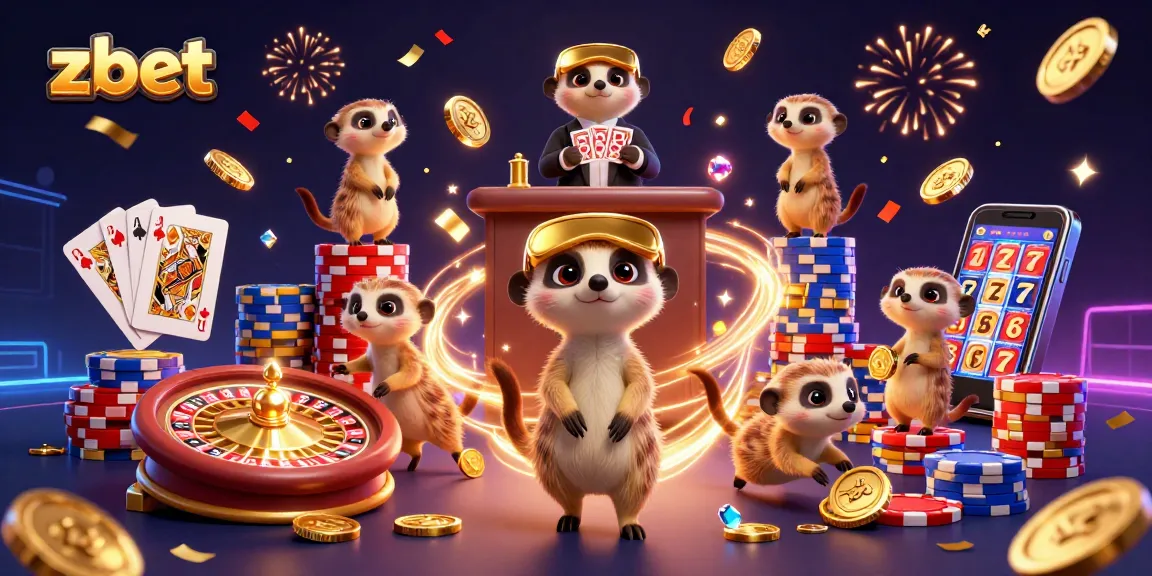 Experience the excitement of zbet with energetic meerkats managing a vibrant casino.