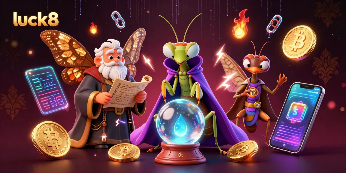 Experience luck8 through vibrant 3D casino magic with animated characters and crypto elements.