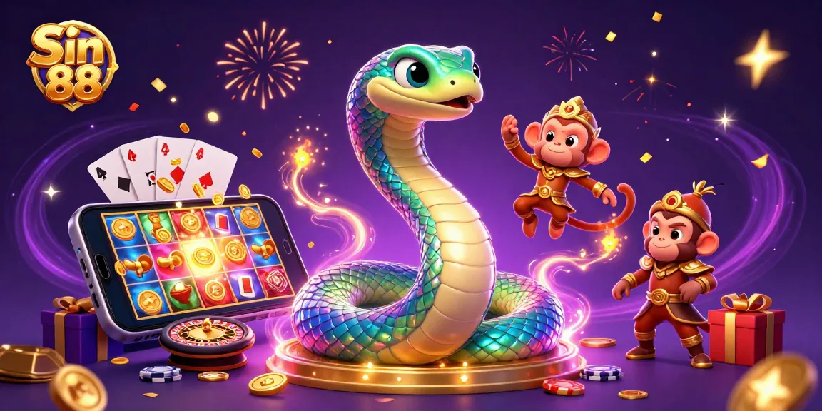 Spin the reels and win big at Sin 88 with dazzling casino elements and vibrant characters.